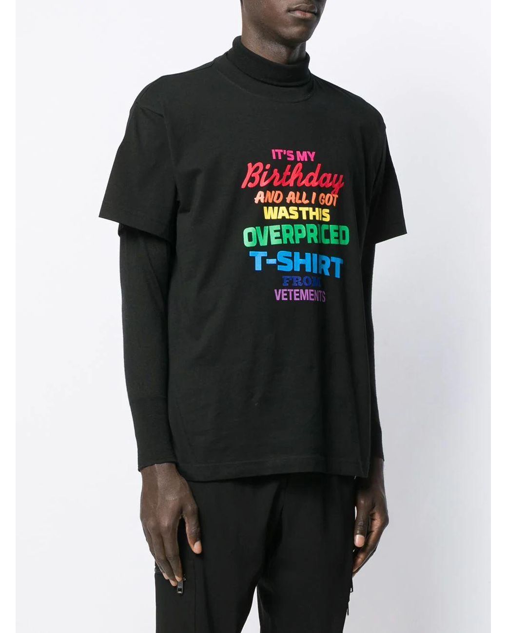 Vetements Overpriced Birthday T Shirt in Black for Men | Lyst
