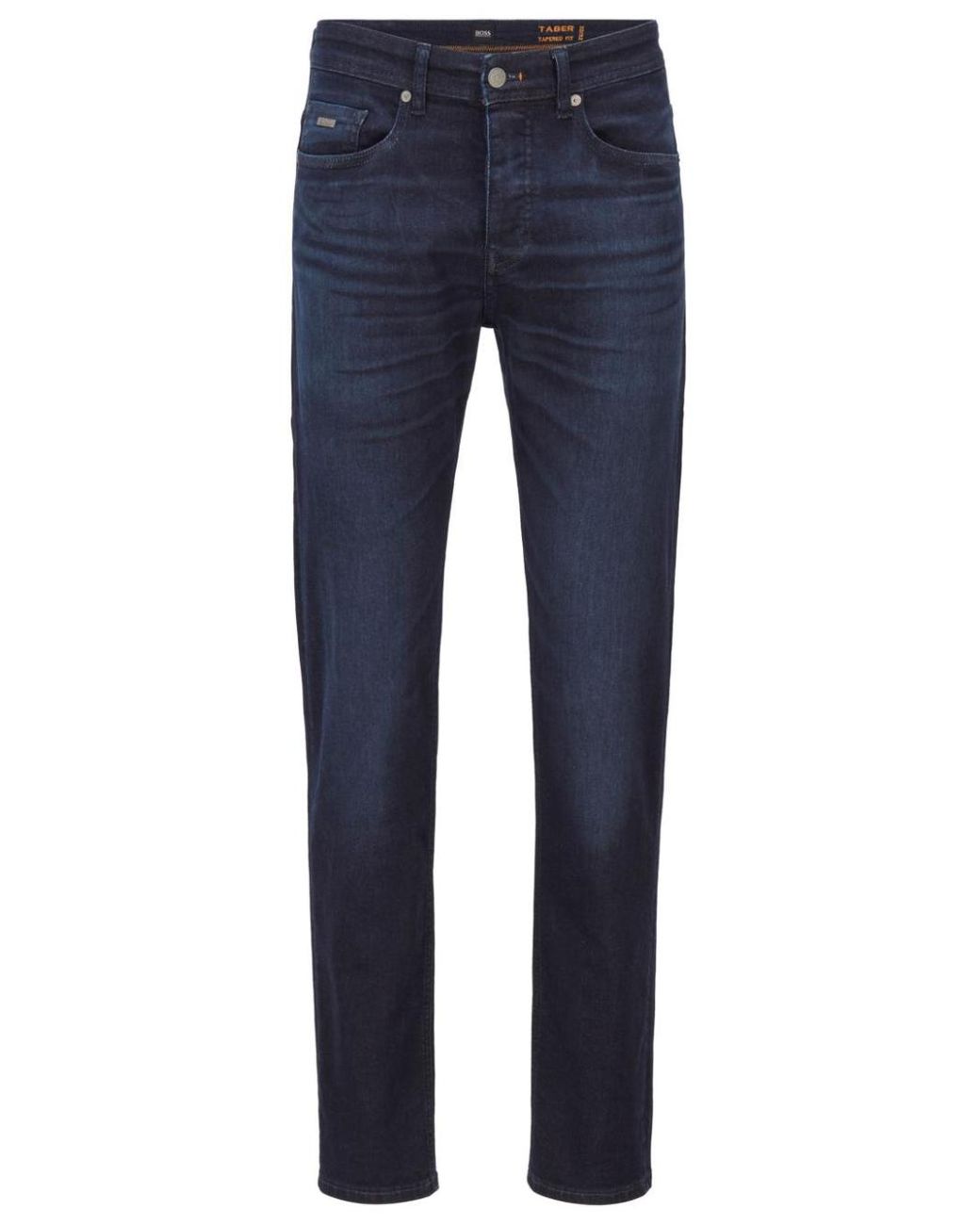 BOSS by HUGO BOSS Boss Tapered Fit Jeans Navy in Blue for Men | Lyst