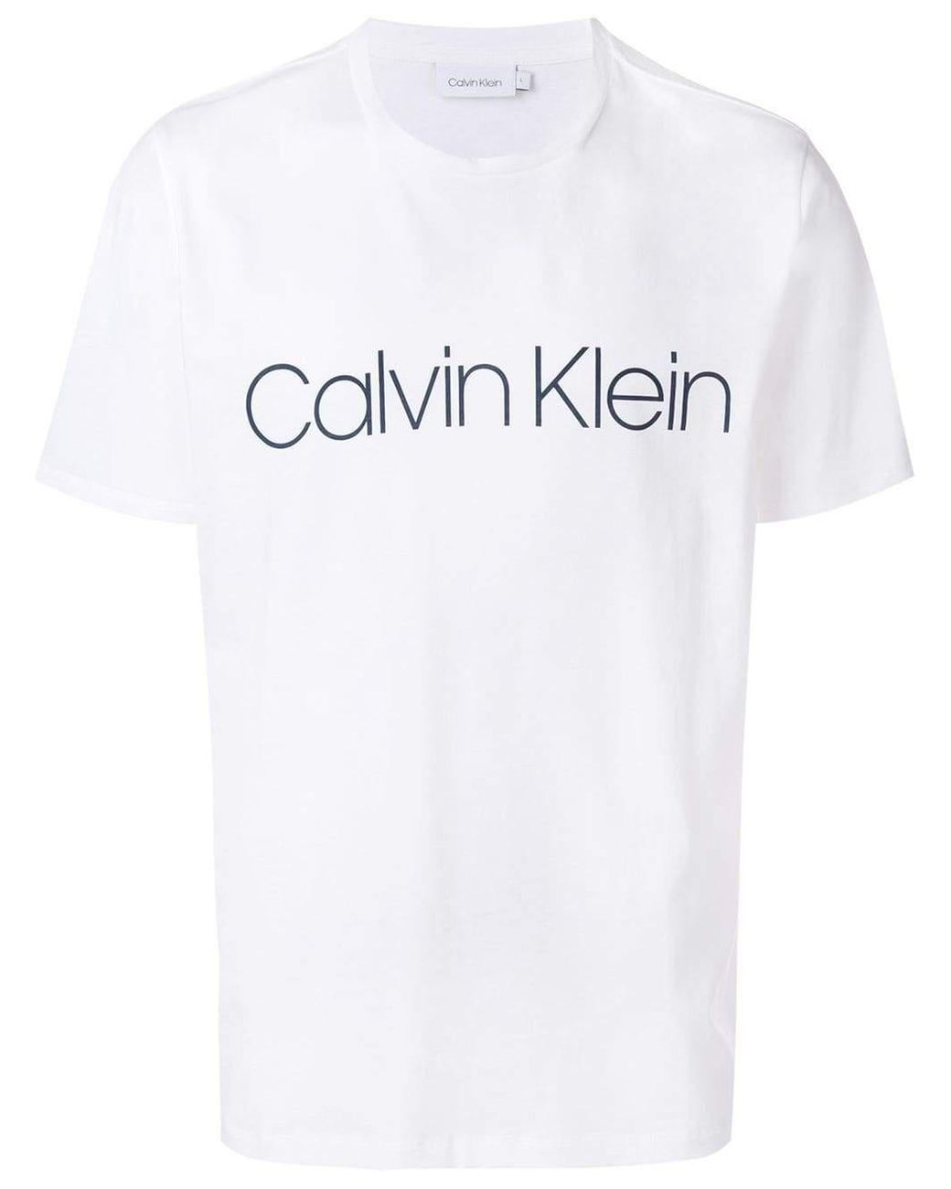 Calvin Klein Logo Print T-shirt in White for Men - Lyst