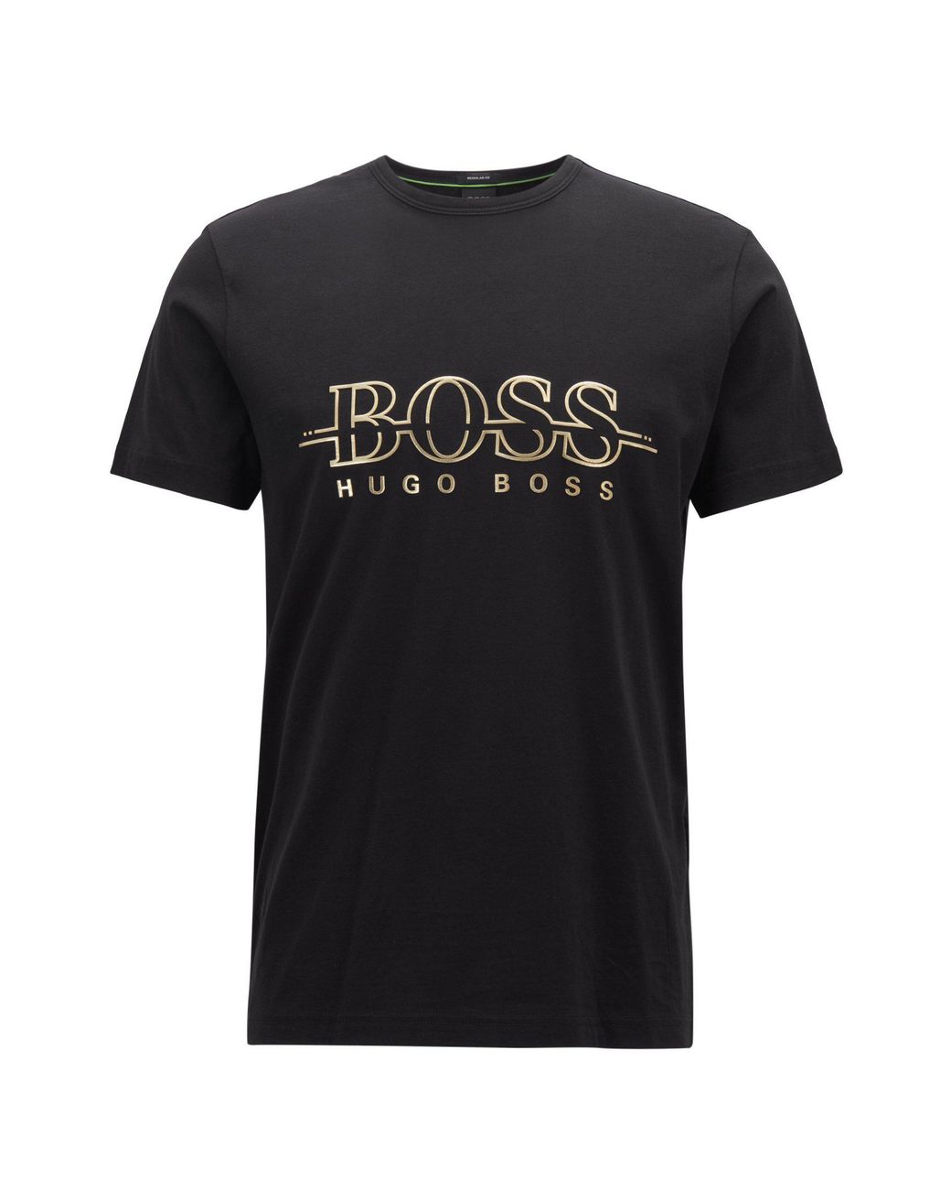 BOSS by HUGO BOSS Gold Capsule T-shirt In Pure Cotton With Foil Artwork in  Black for Men | Lyst