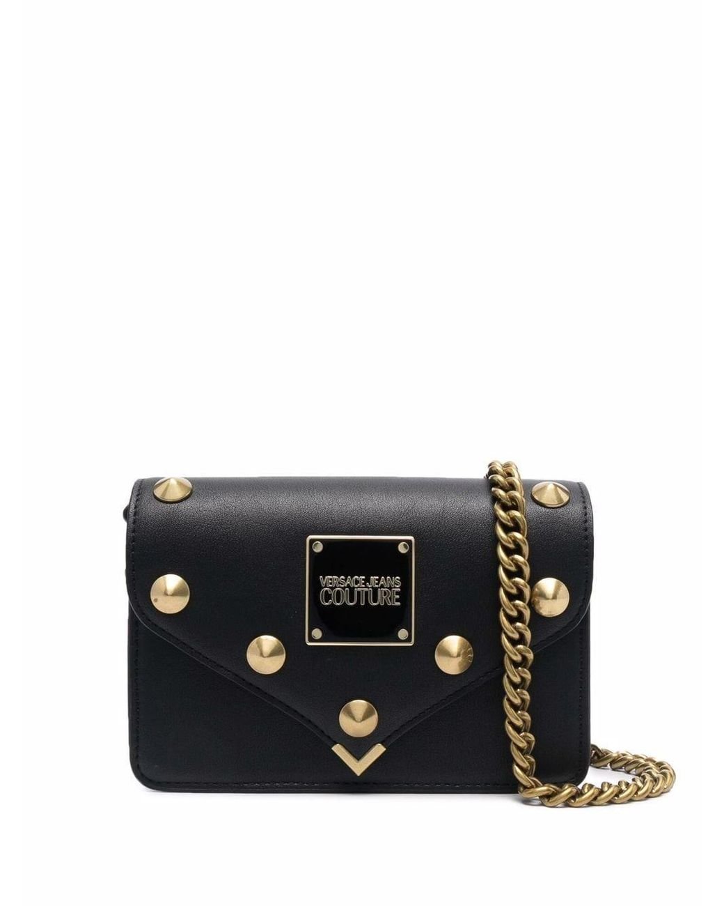 Versace Versace Jeans Couture Women Studded Shoulder Bag Black for Men Lyst