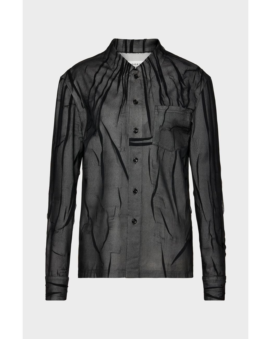 Maison Margiela Black Bonded Crease Long-Sleeve Shirt