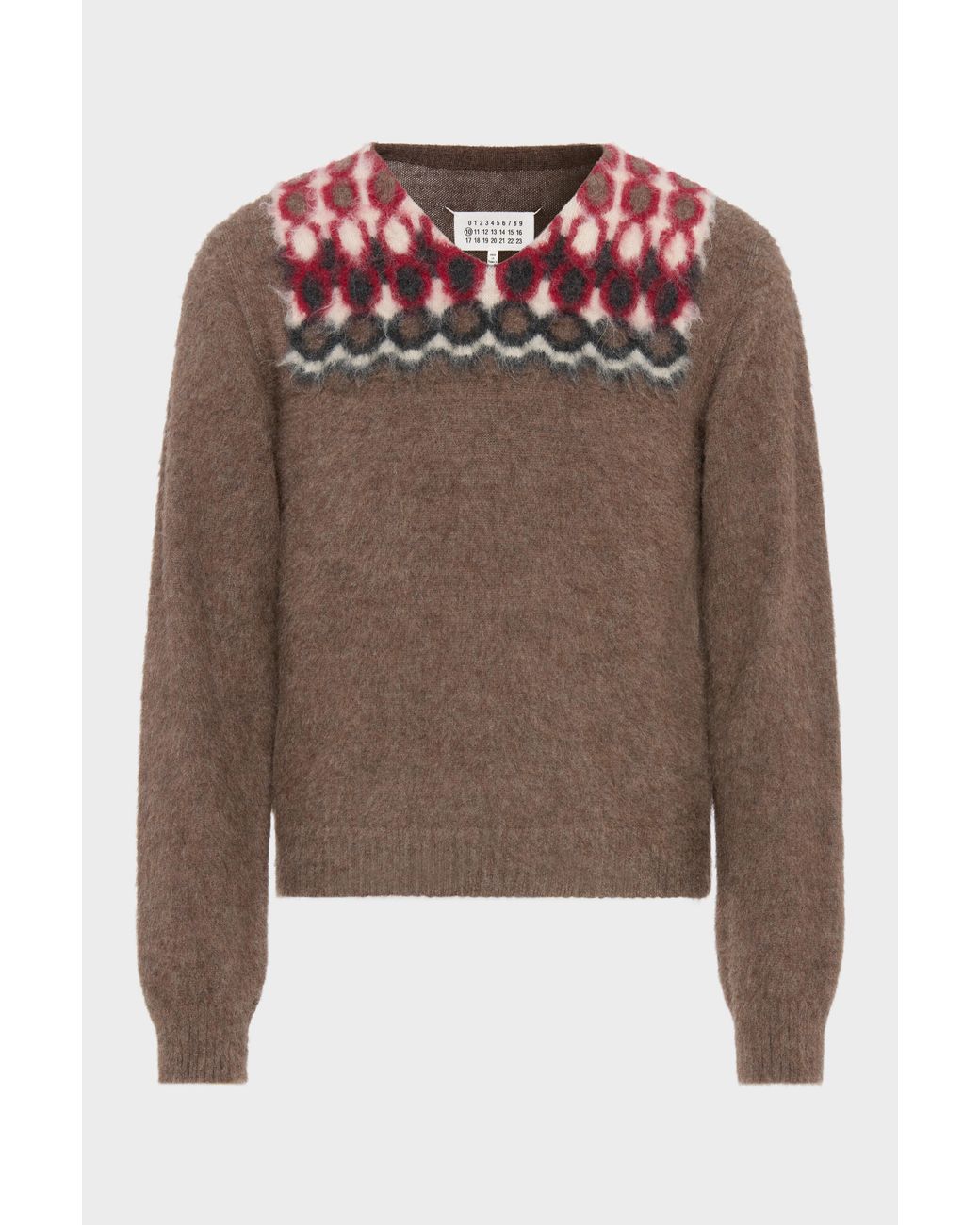 Maison Margiela Brown Alpaca Wool V-Neck Sweater for men