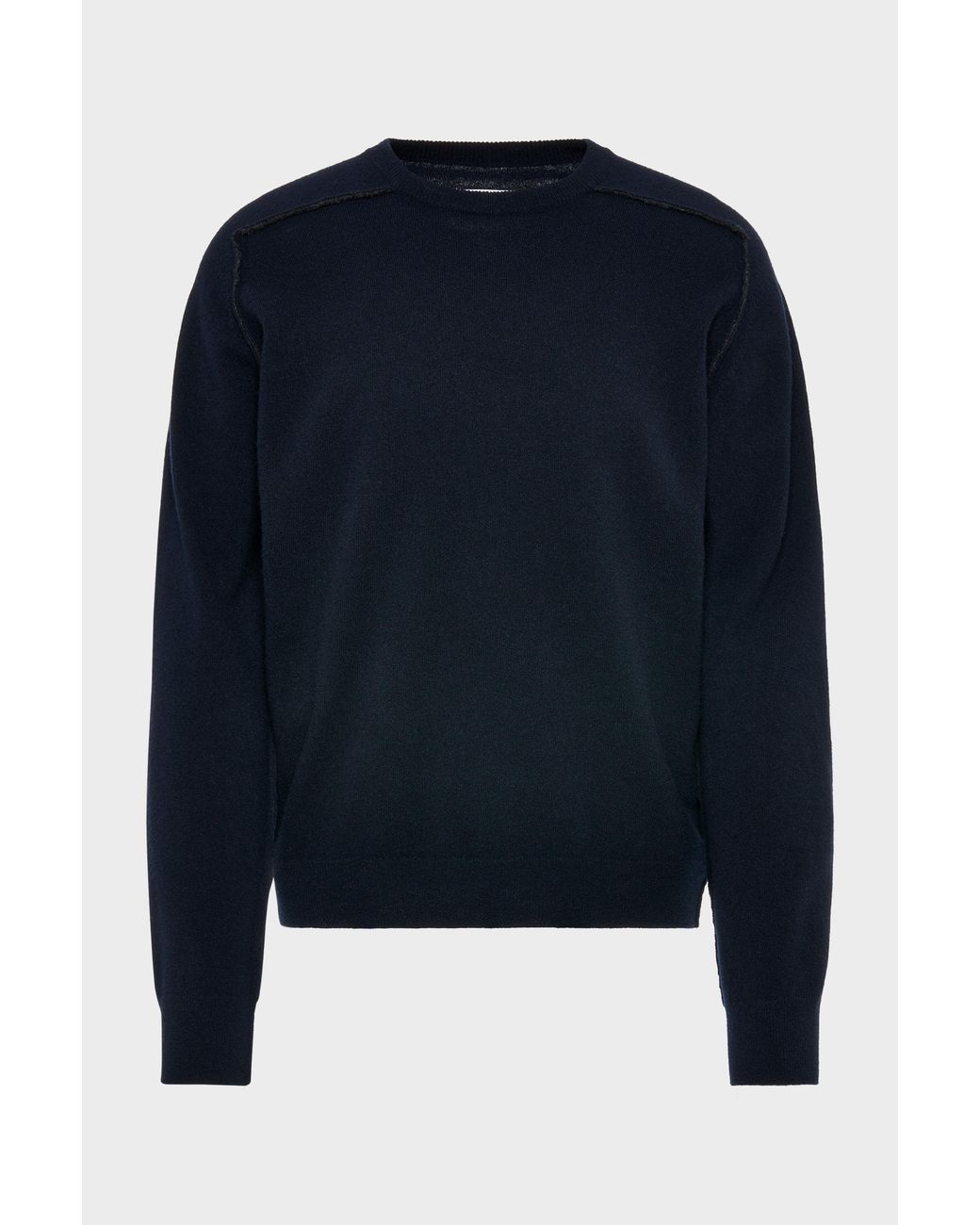 Maison Margiela Blue Virgin Wool Crewneck Sweater for men