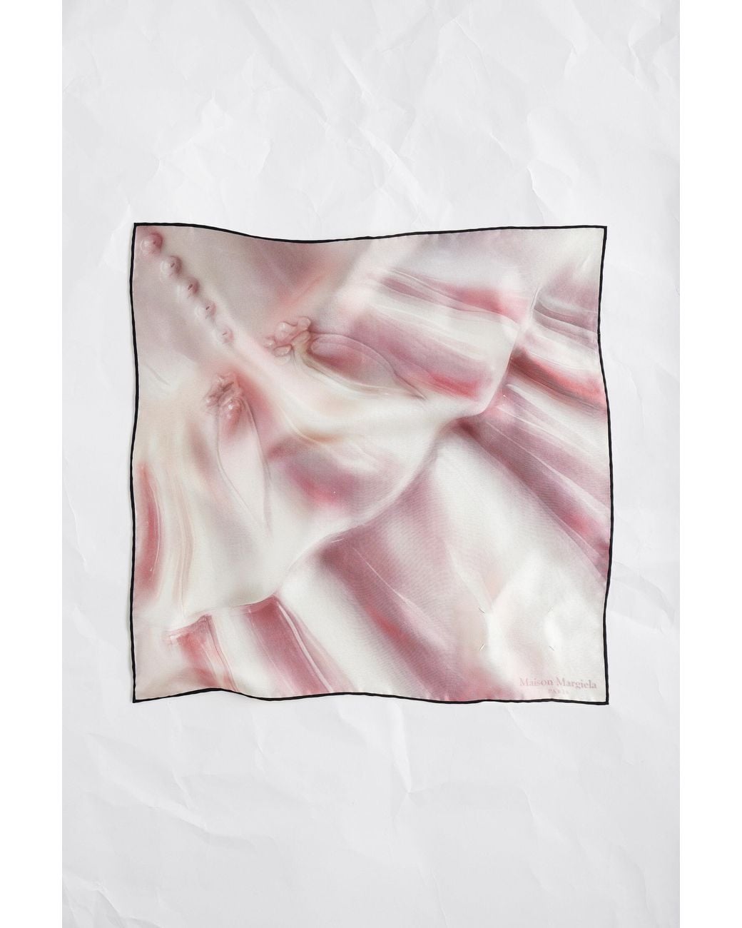 Maison Margiela Pink Porcelain Print Silk Scarf