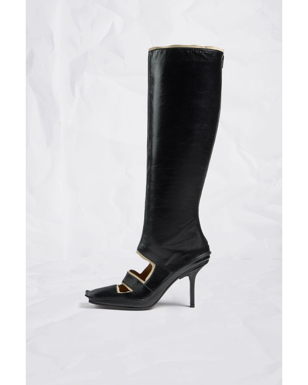 Maison Margiela Black Level Cut-Out Knee Boots