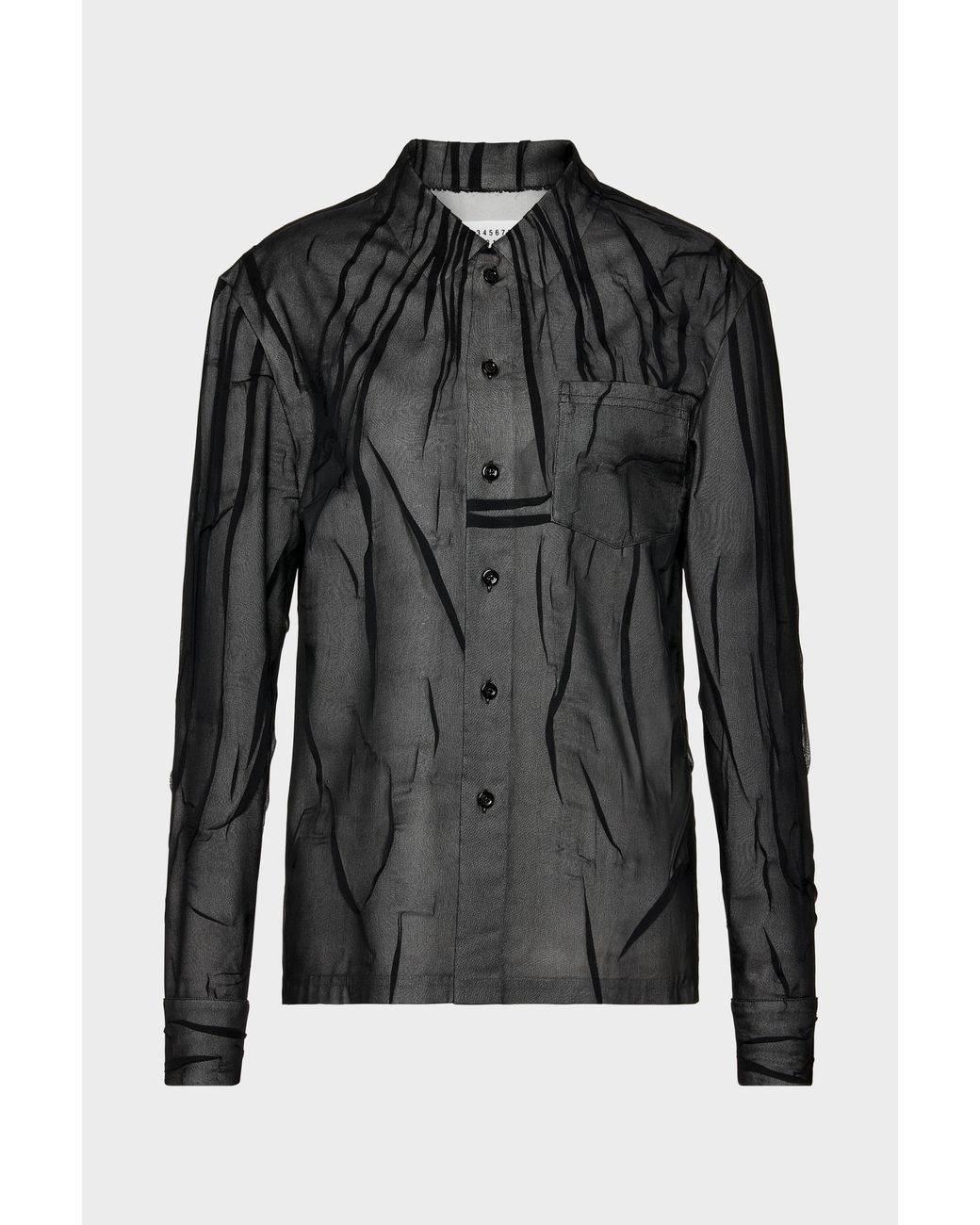 Maison Margiela Black Bonded Crease Long-Sleeve Shirt