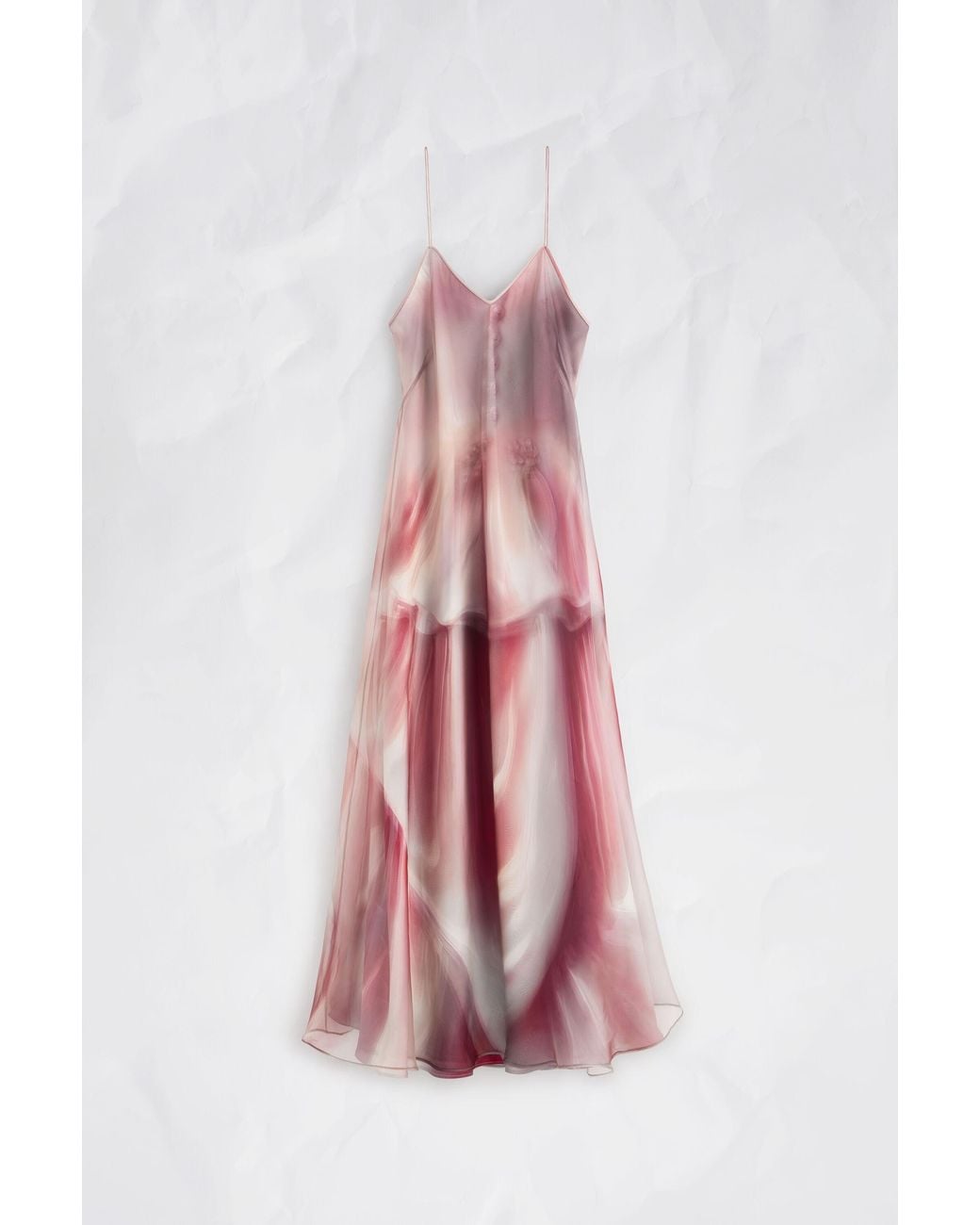 Maison Margiela Pink Trompe L'Oeil Organza Slip Dress