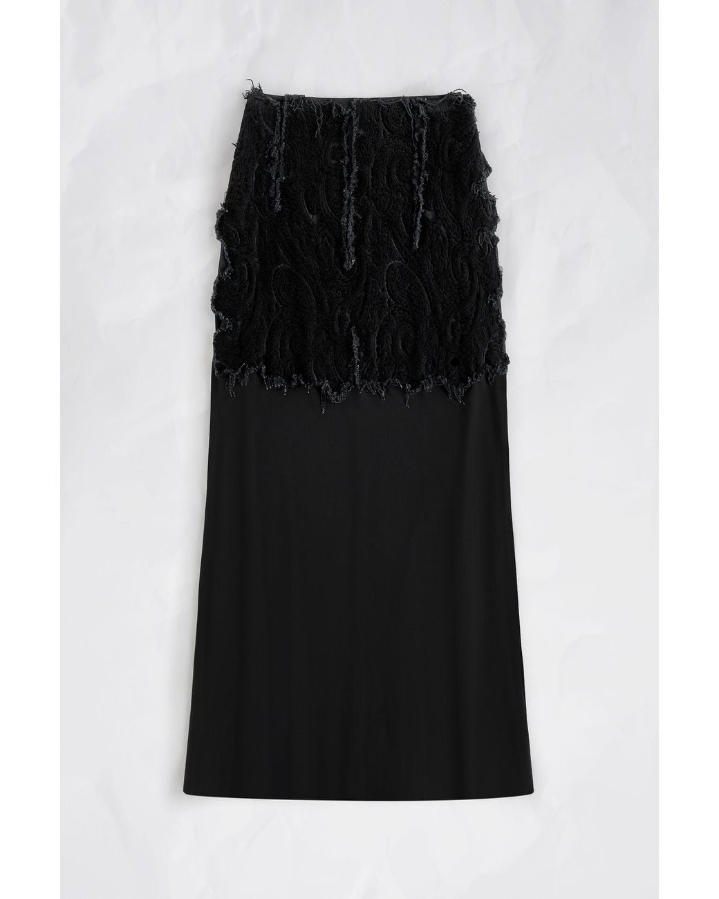 Maison Margiela Black Velvet Panel Maxi Skirt