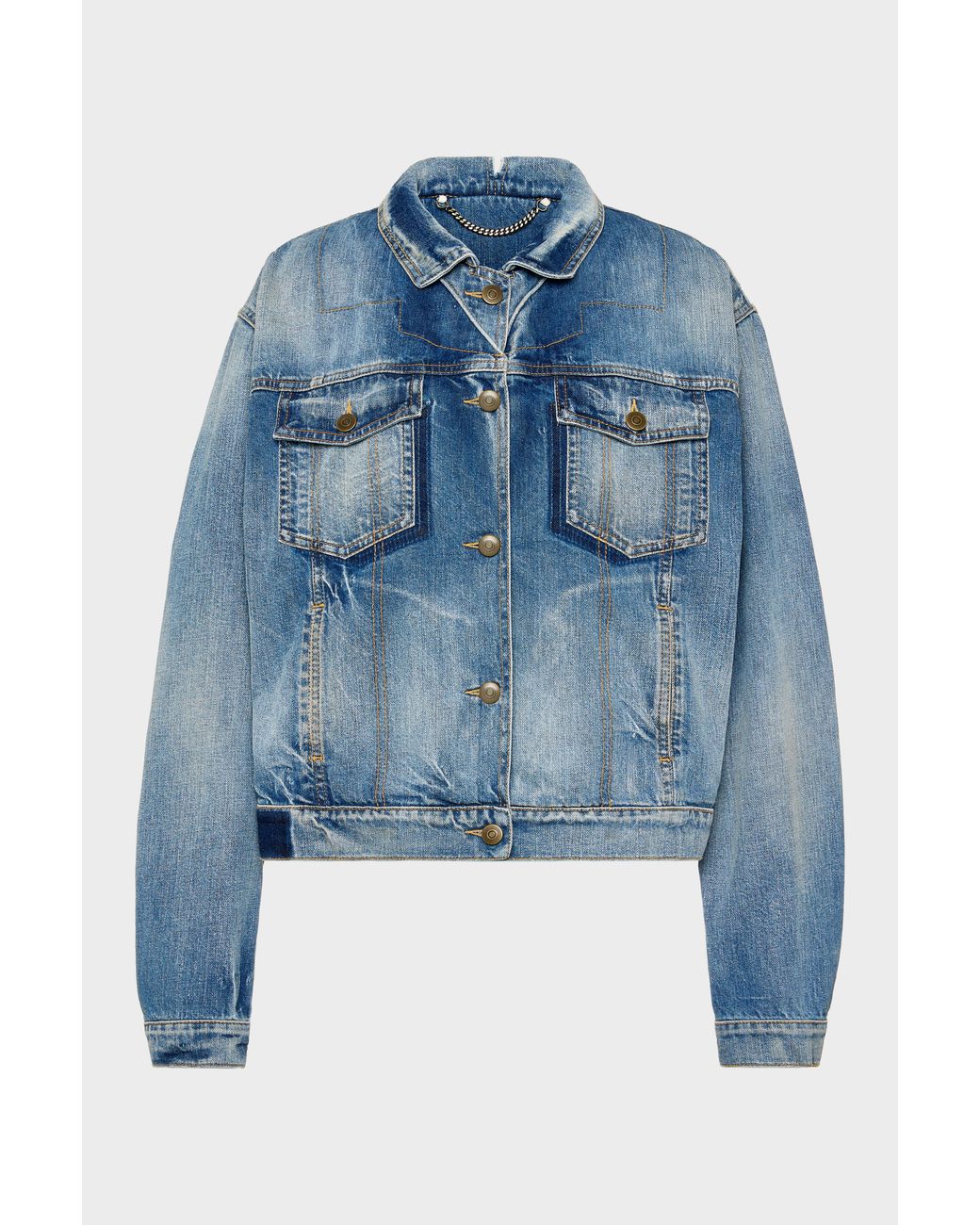 Maison Margiela Blue Folded Collar Denim Jacket