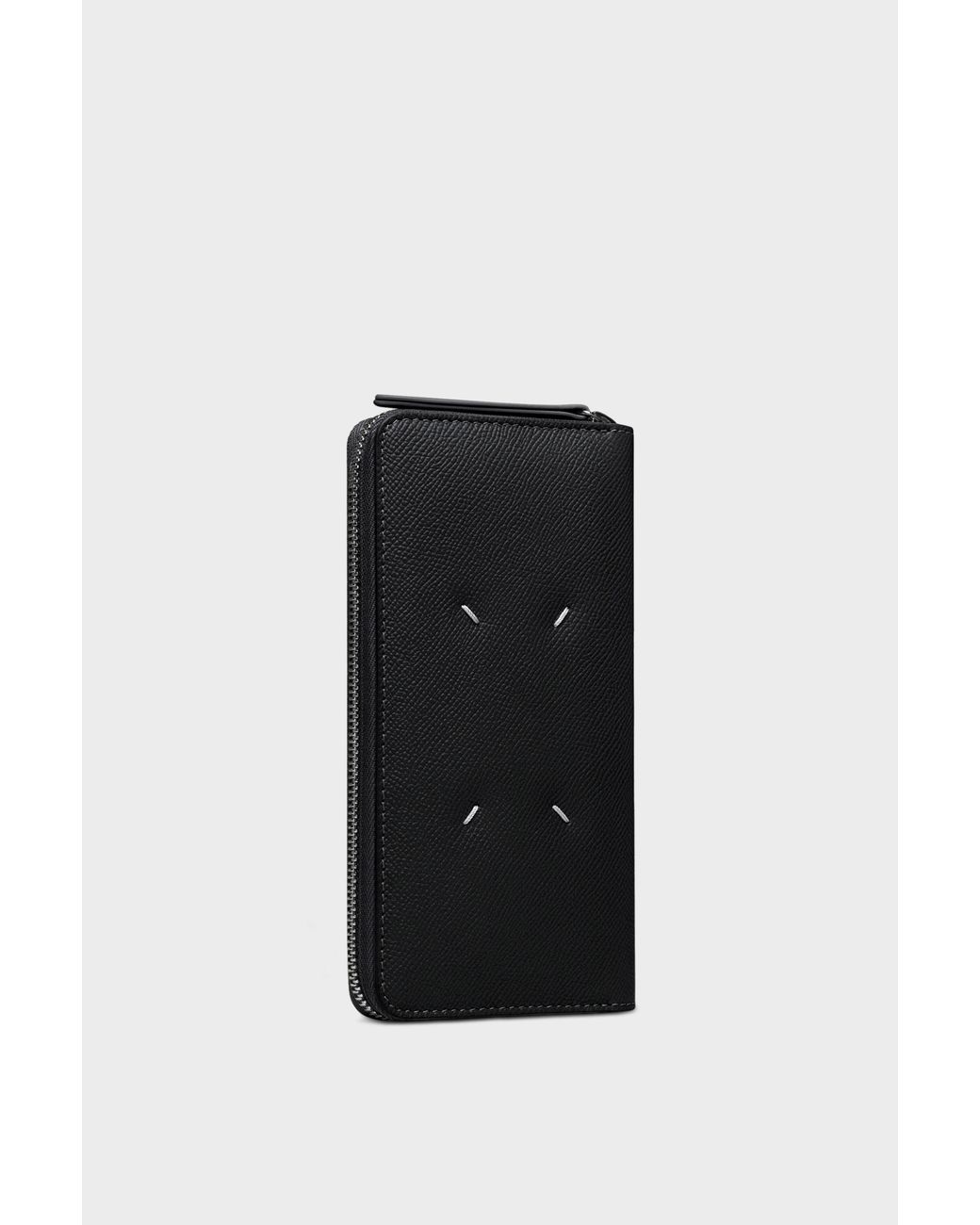 Maison Margiela Black Four Stitches Zip-Around Wallet