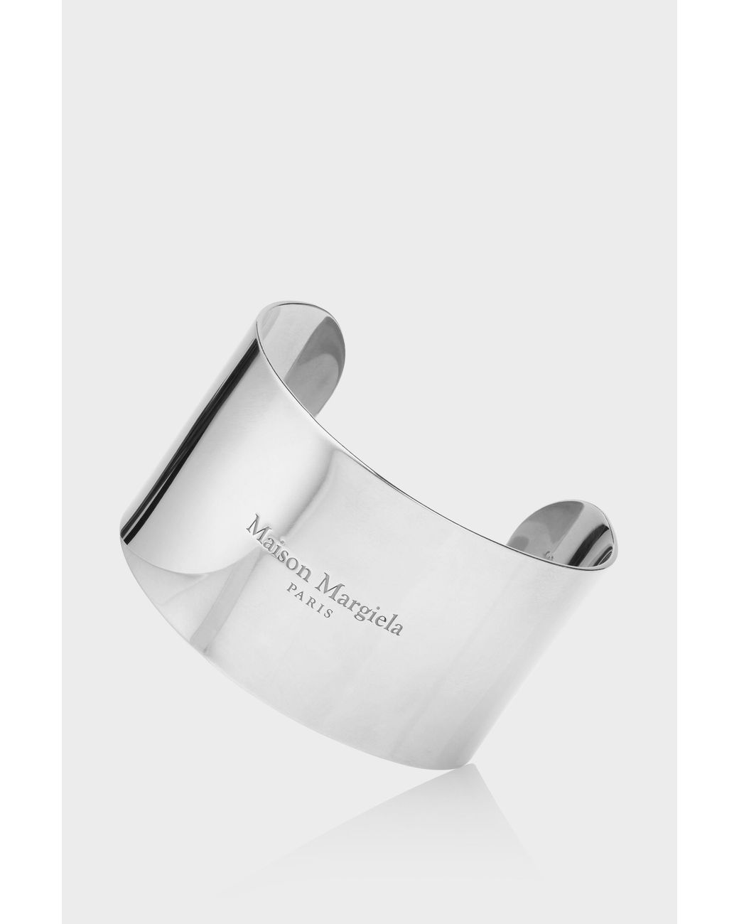 Maison Margiela White Logo Wide Cuff Bracelet