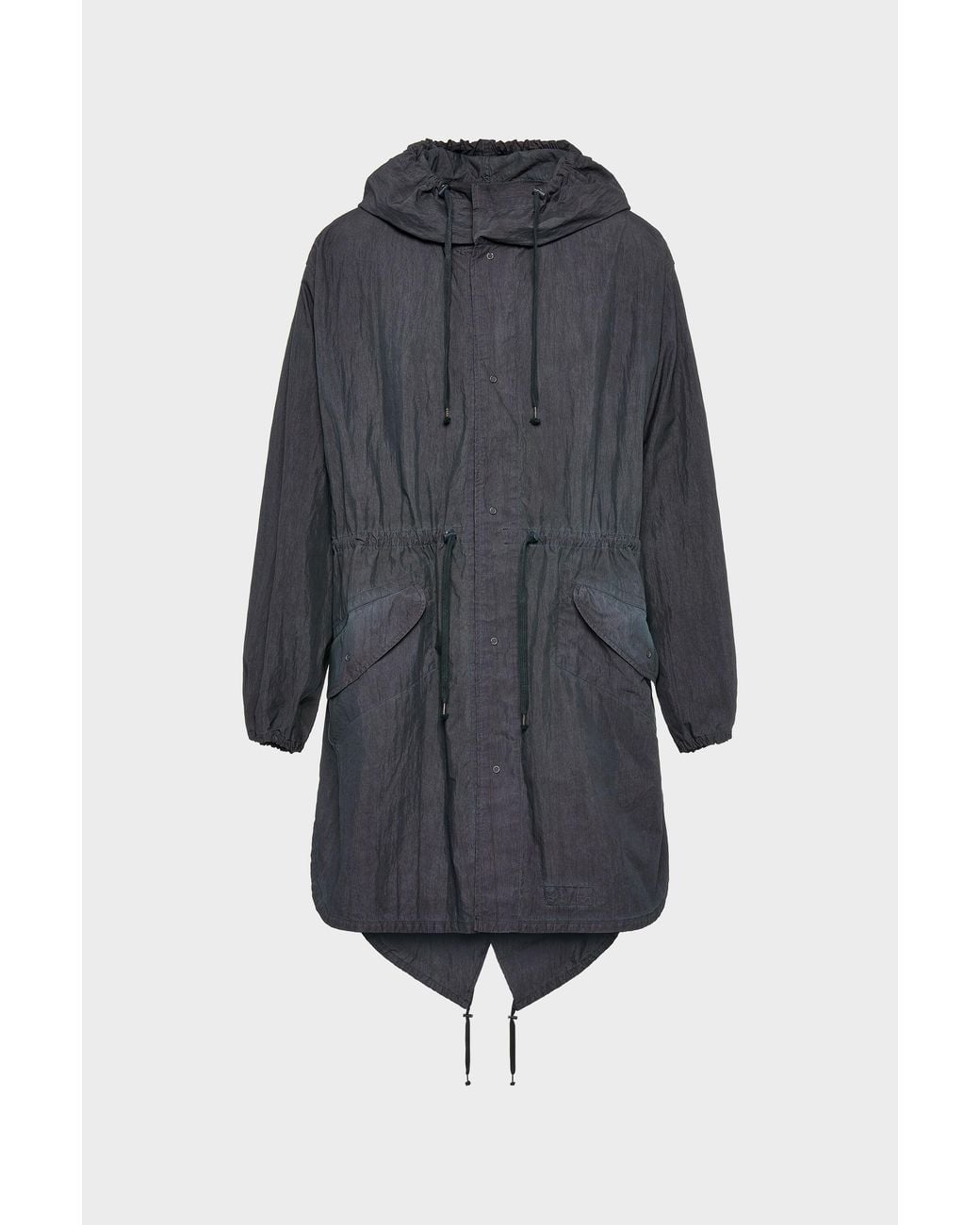 Maison Margiela Blue Hooded Parka Coat for men