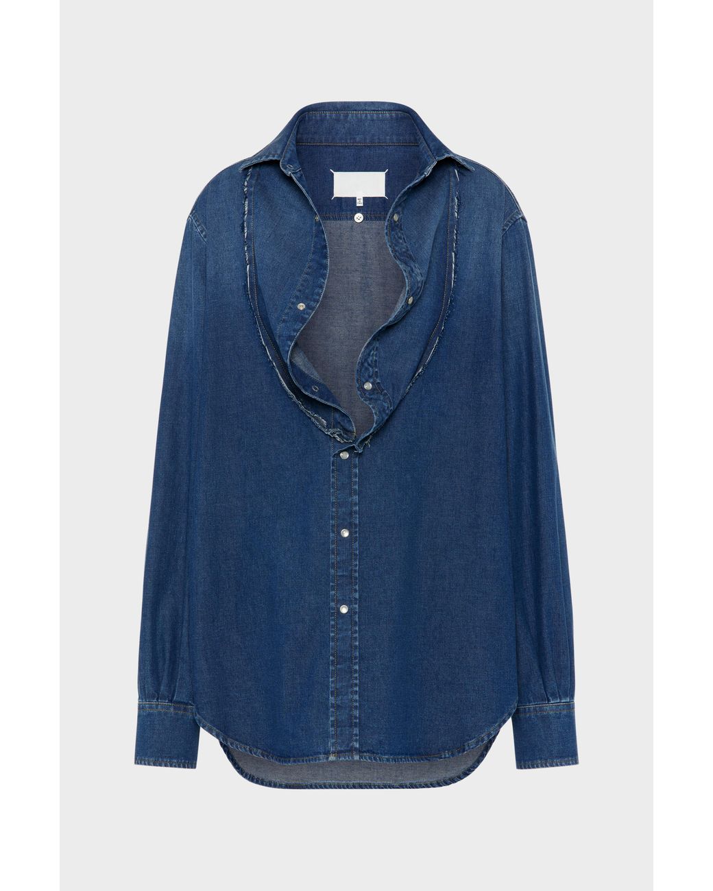 Maison Margiela Blue Folded Collar Denim Shirt