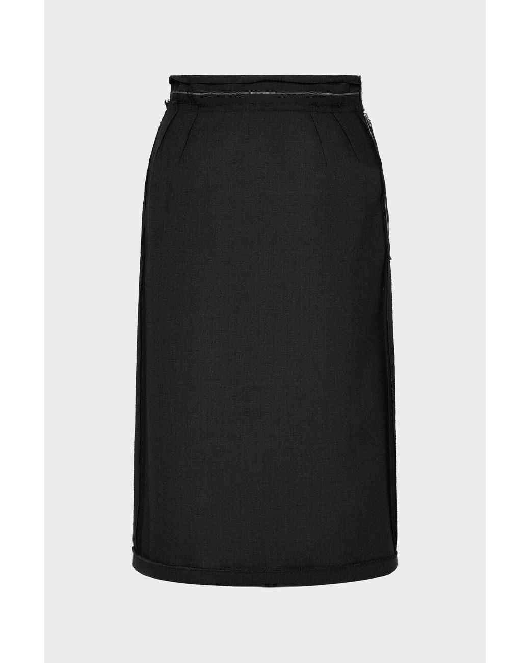 Maison Margiela Black Reversed Midi Skirt