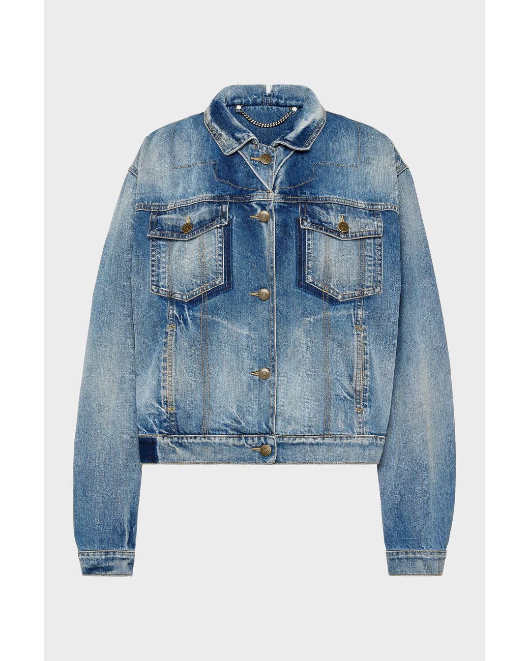 Maison Margiela Blue Folded Collar Denim Jacket