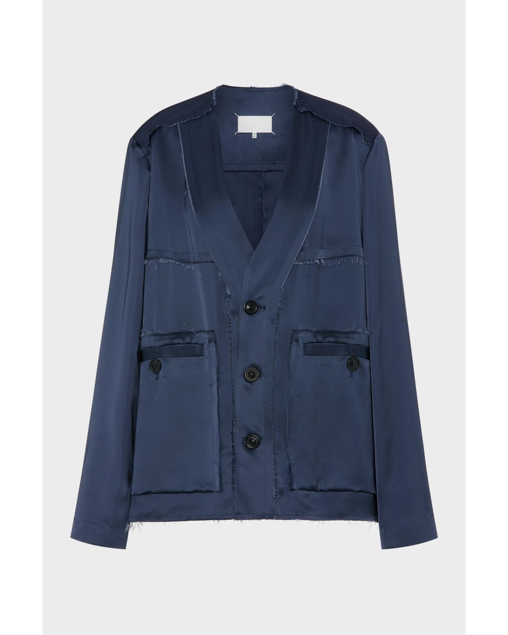 Maison Margiela Blue Patchwork Satin Jacket