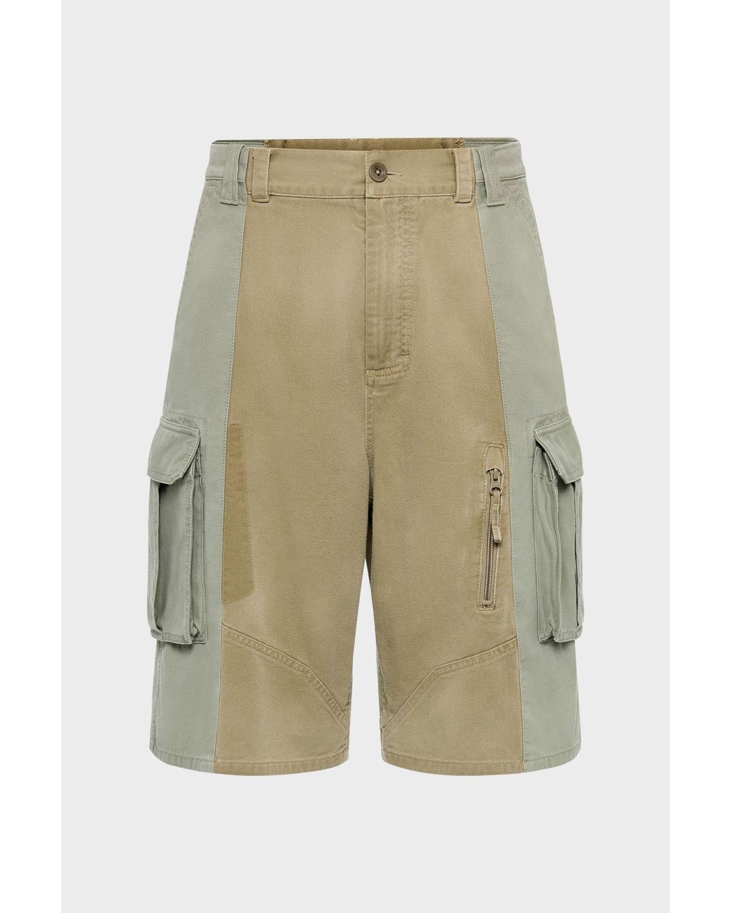Maison Margiela Green Cotton Cargo Shorts for men