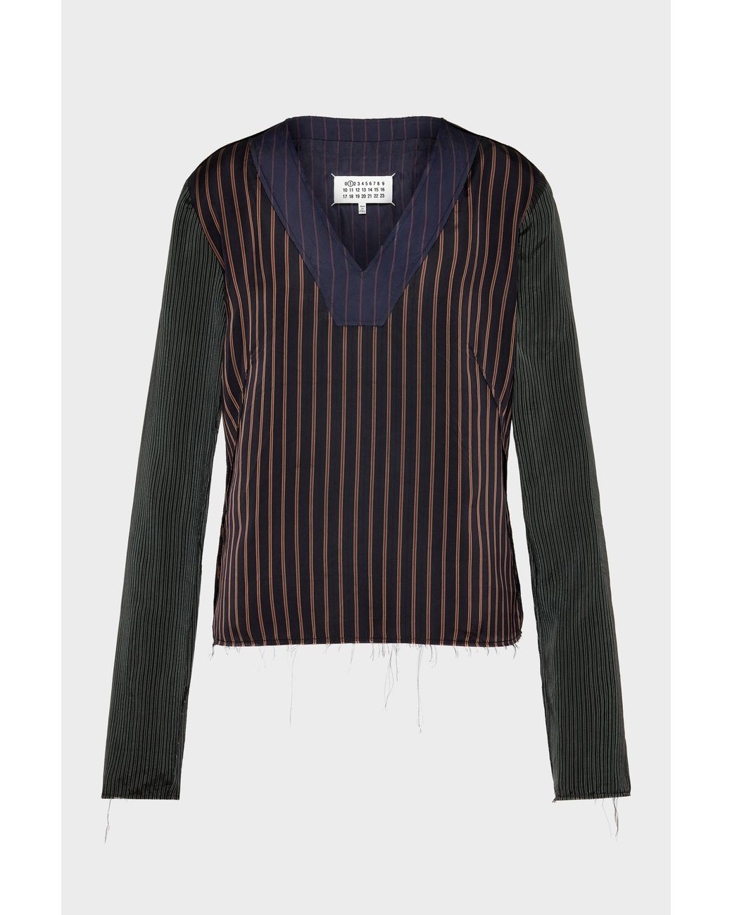 Maison Margiela Blue Printed Long-Sleeve Top