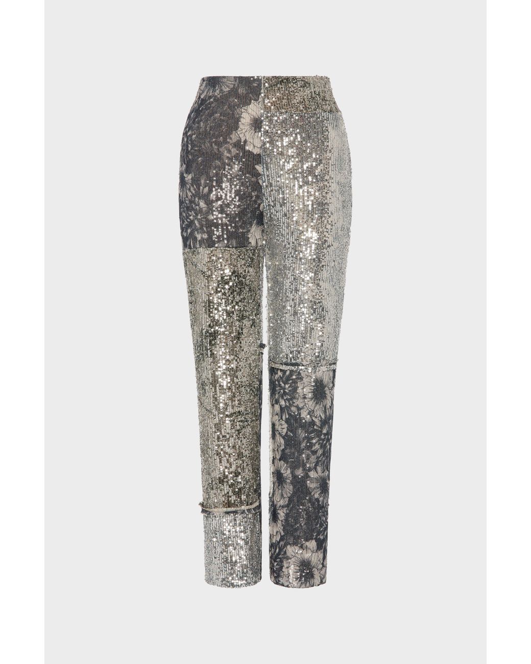 Maison Margiela Gray Floral Sequin Patchwork Trousers