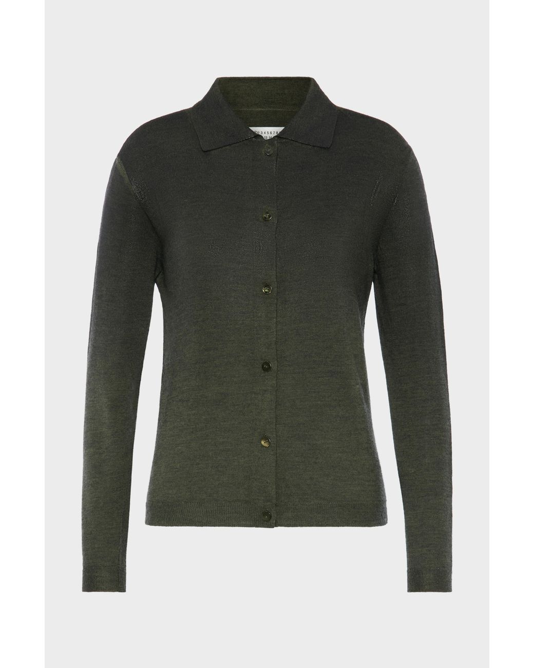 Maison Margiela Green Wool-Blend Cardigan