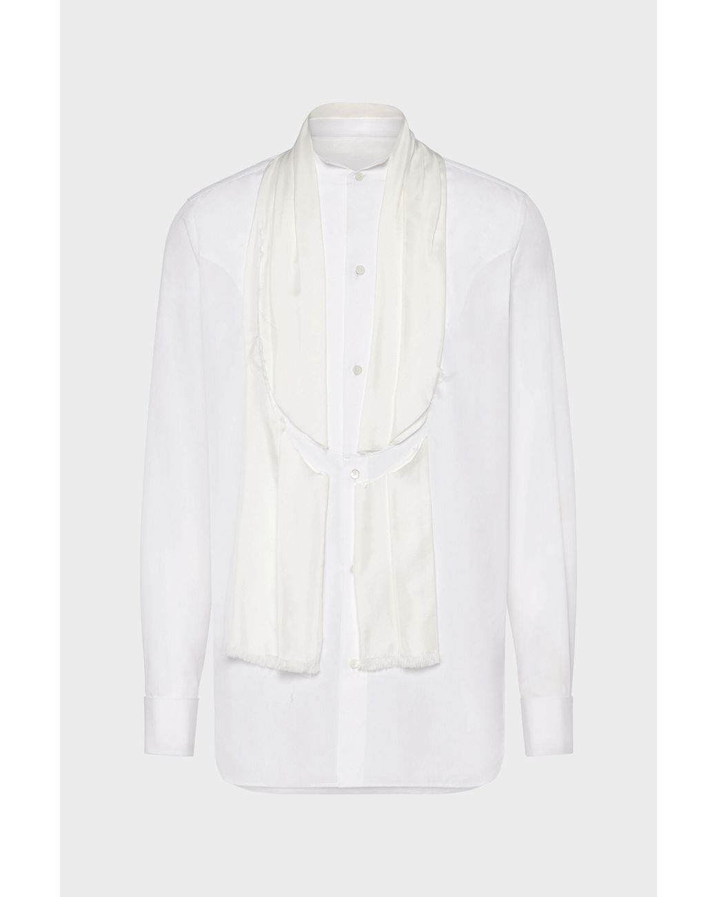 Maison Margiela White Scarf Tailored Shirt for men