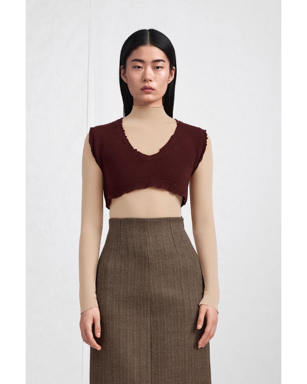 Maison Margiela Purple Lived-In Raw-Edge Knit Vest