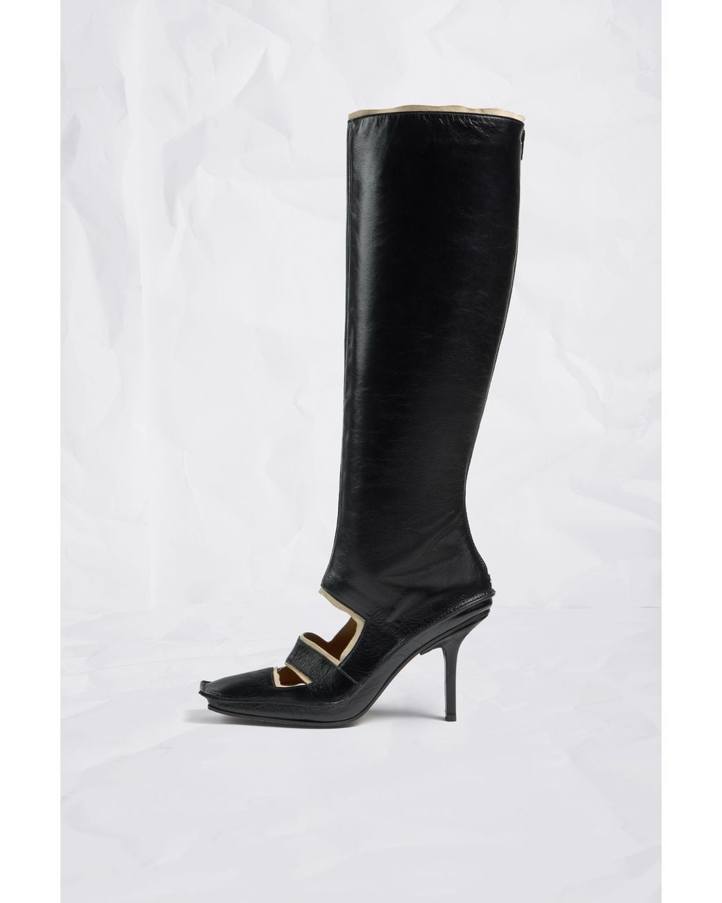 Maison Margiela Black Level Cut-Out Knee Boots