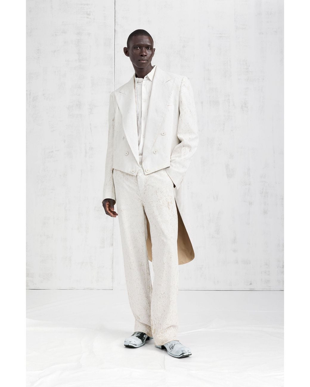 Maison Margiela Natural Bianchetto Double-Breasted Tailcoat for men