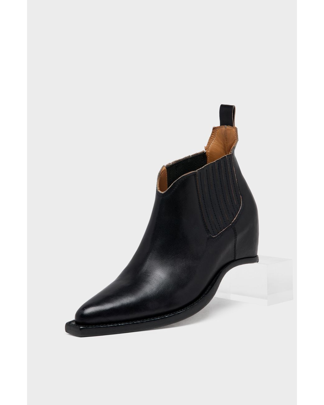 Maison Margiela Black Heel-Less Western Chelsea Boots