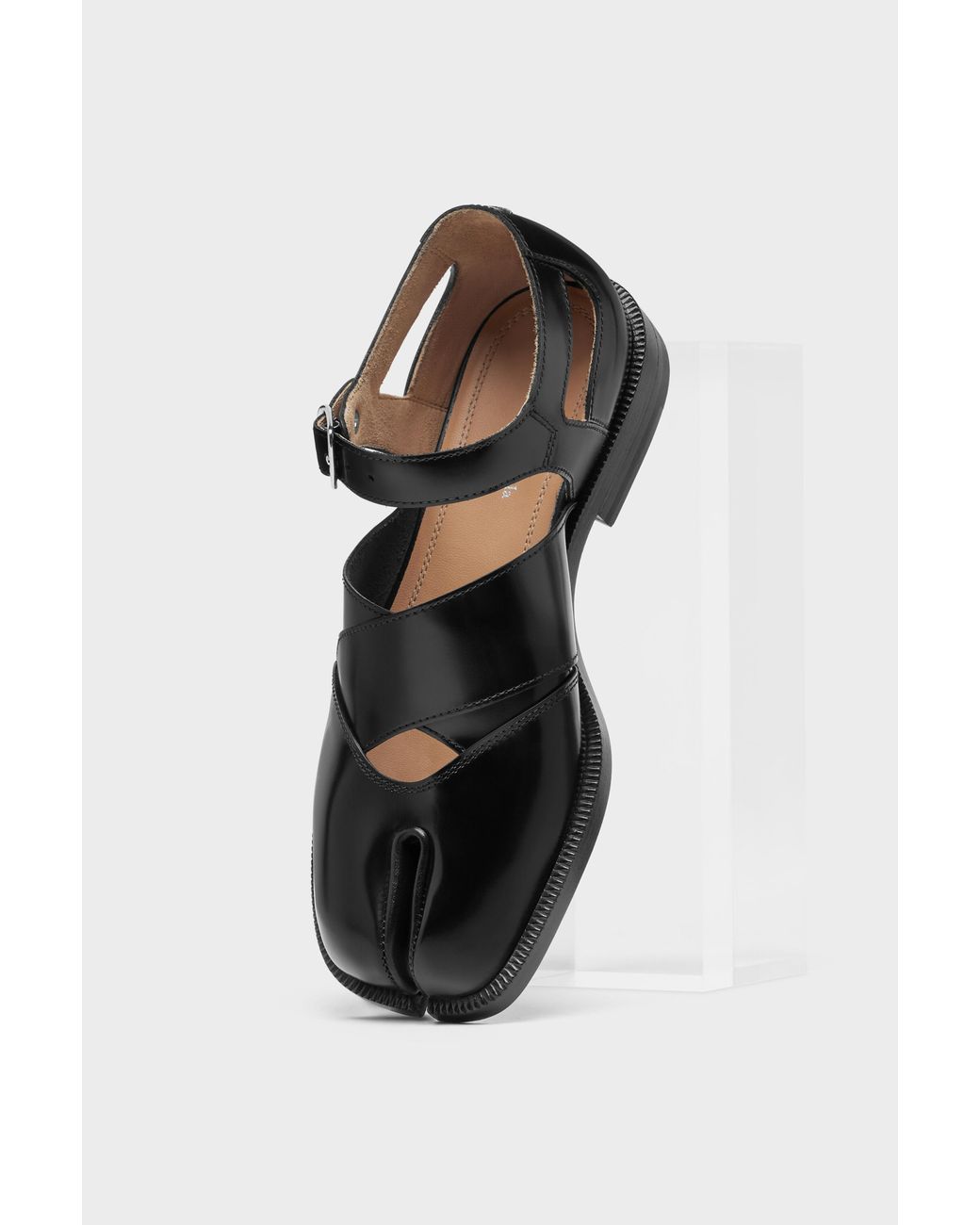 Maison Margiela Black Tabi Leather Sandals