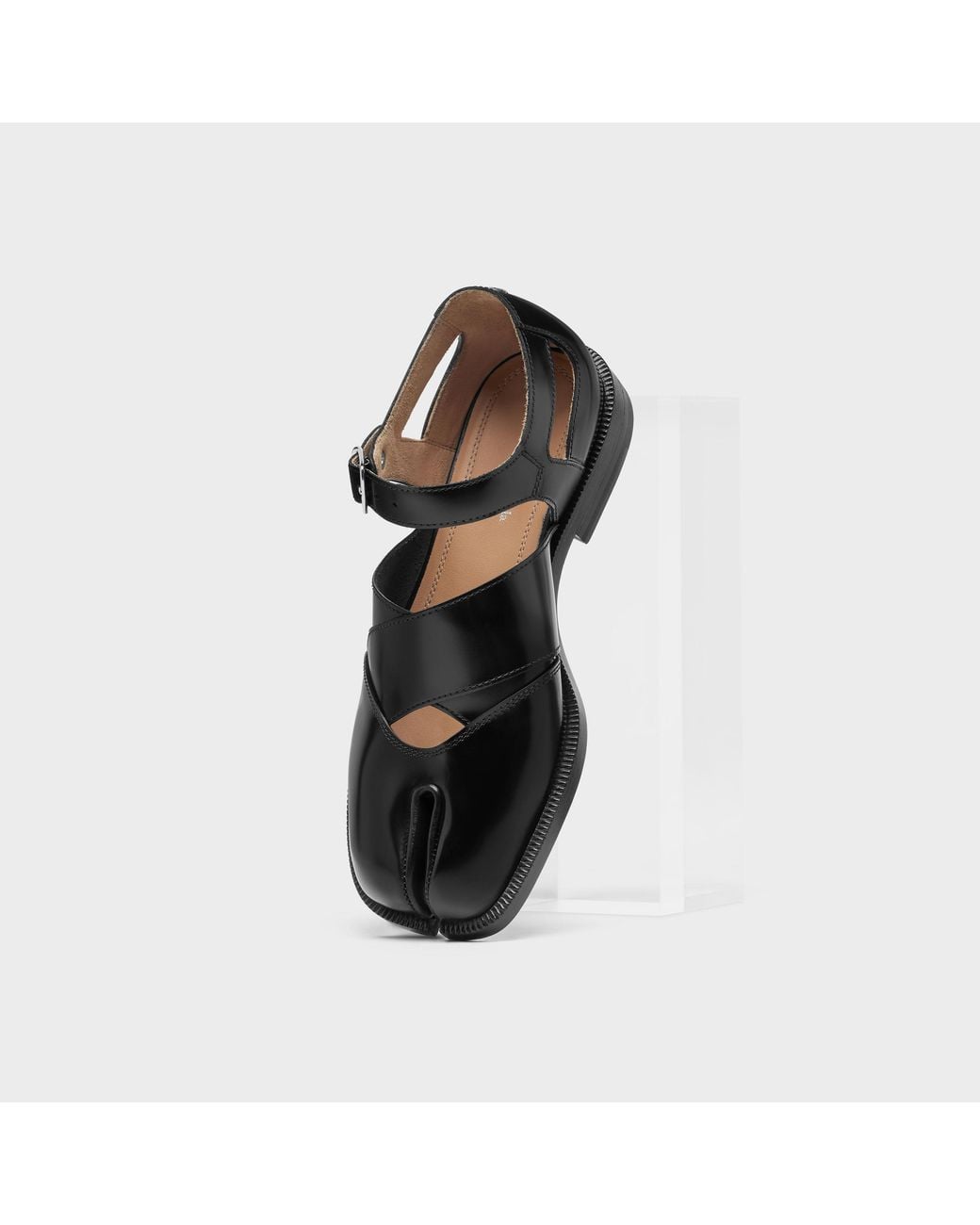 Maison Margiela Black Tabi Leather Sandals