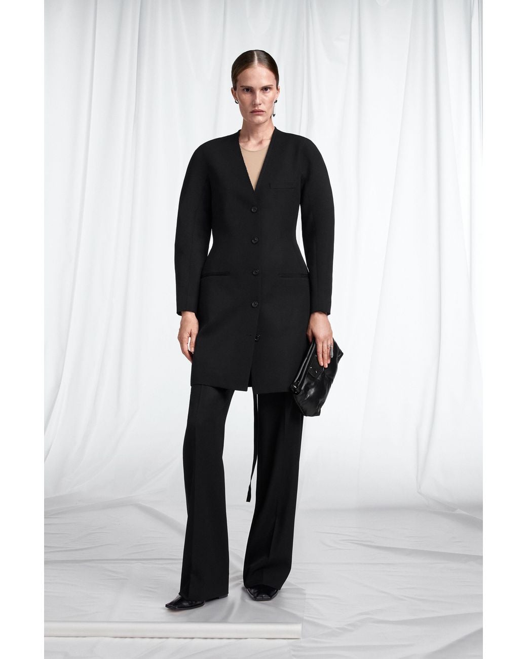 Maison Margiela Black Virgin Wool Mini Dress