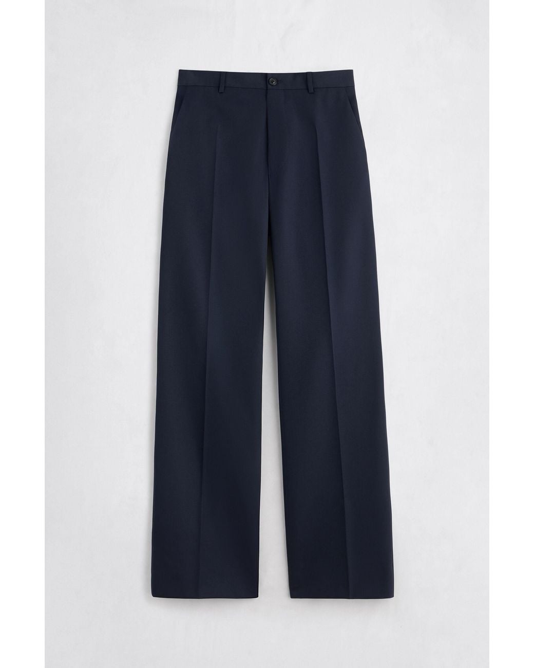 Maison Margiela Blue Pleated Wool Tailored Trousers