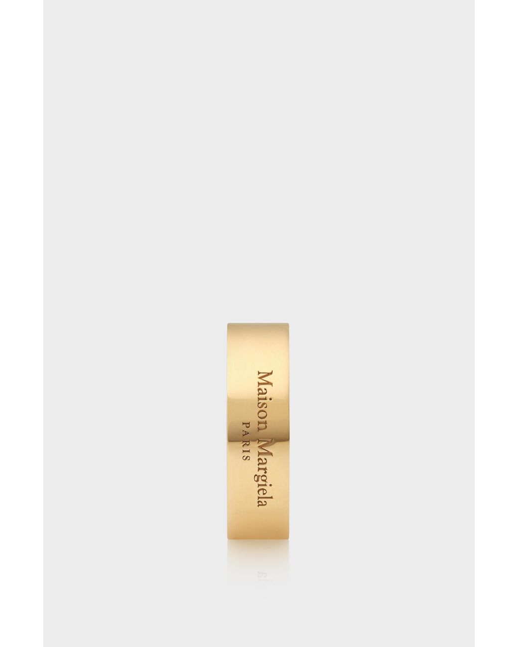 Maison Margiela Metallic Anello Largo Con Logo