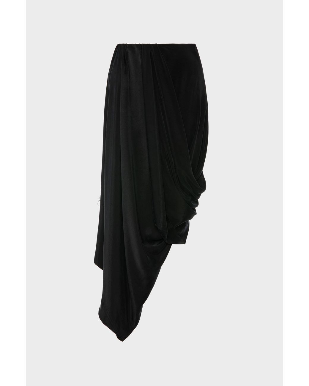 Maison Margiela Black Draped Midi Skirt