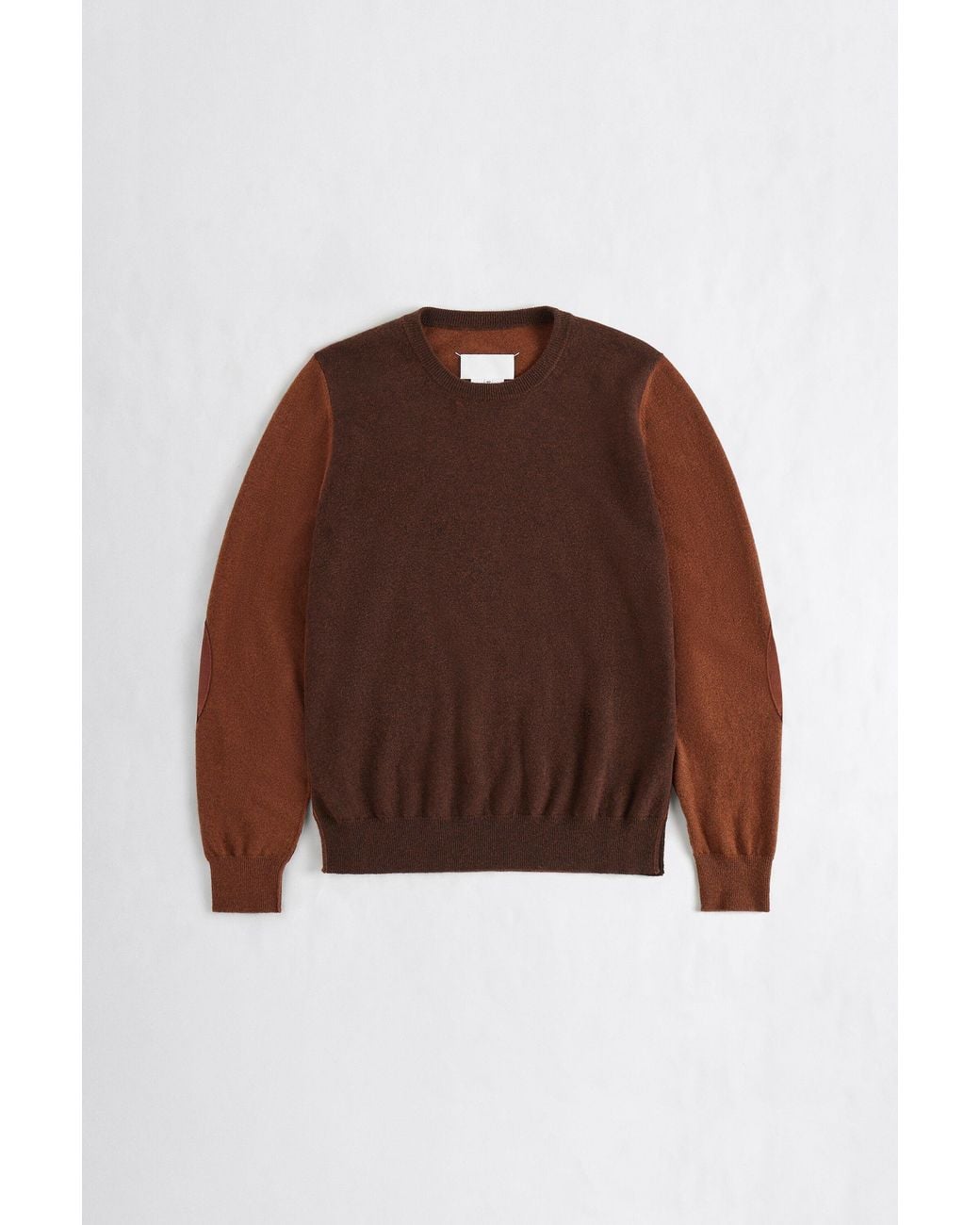 Maison Margiela Brown Two-Tone Wool Crewneck for men