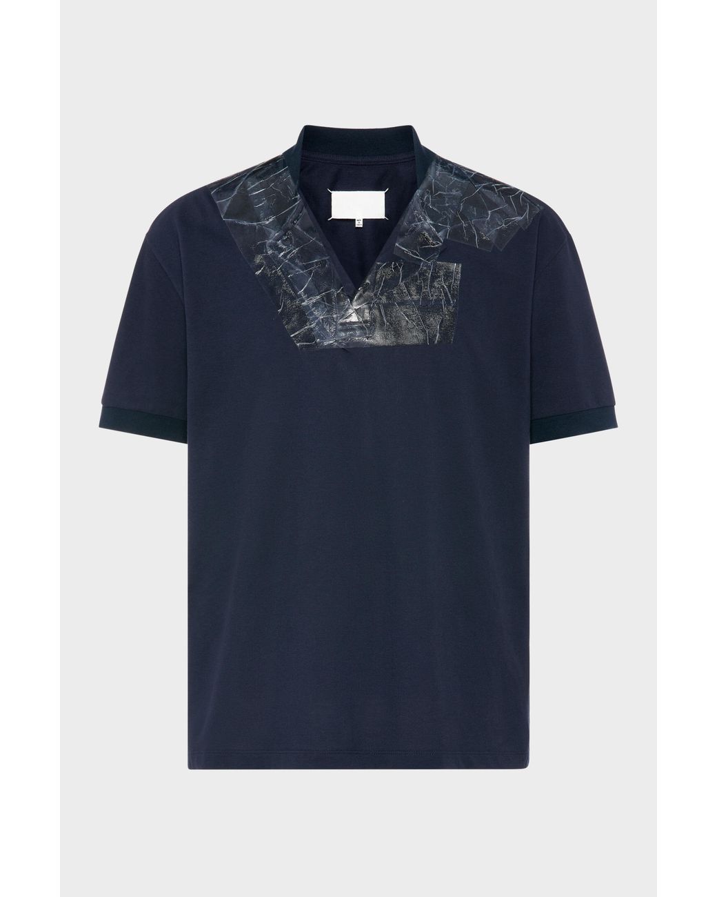 Maison Margiela Blue Taped V-Neck T-Shirt for men