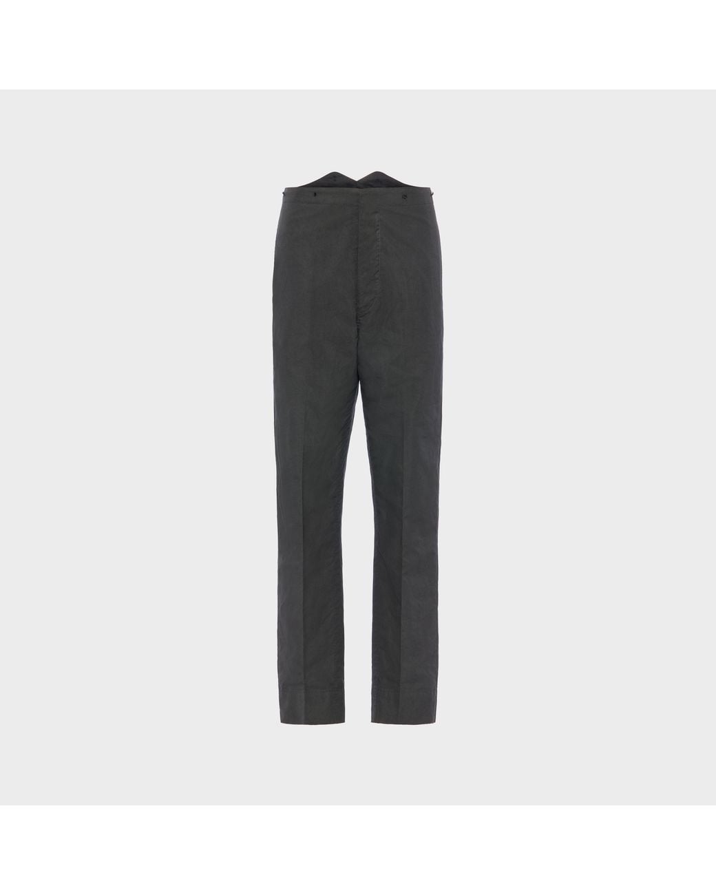 Maison Margiela Gray Creased Cotton Silk Trousers for men