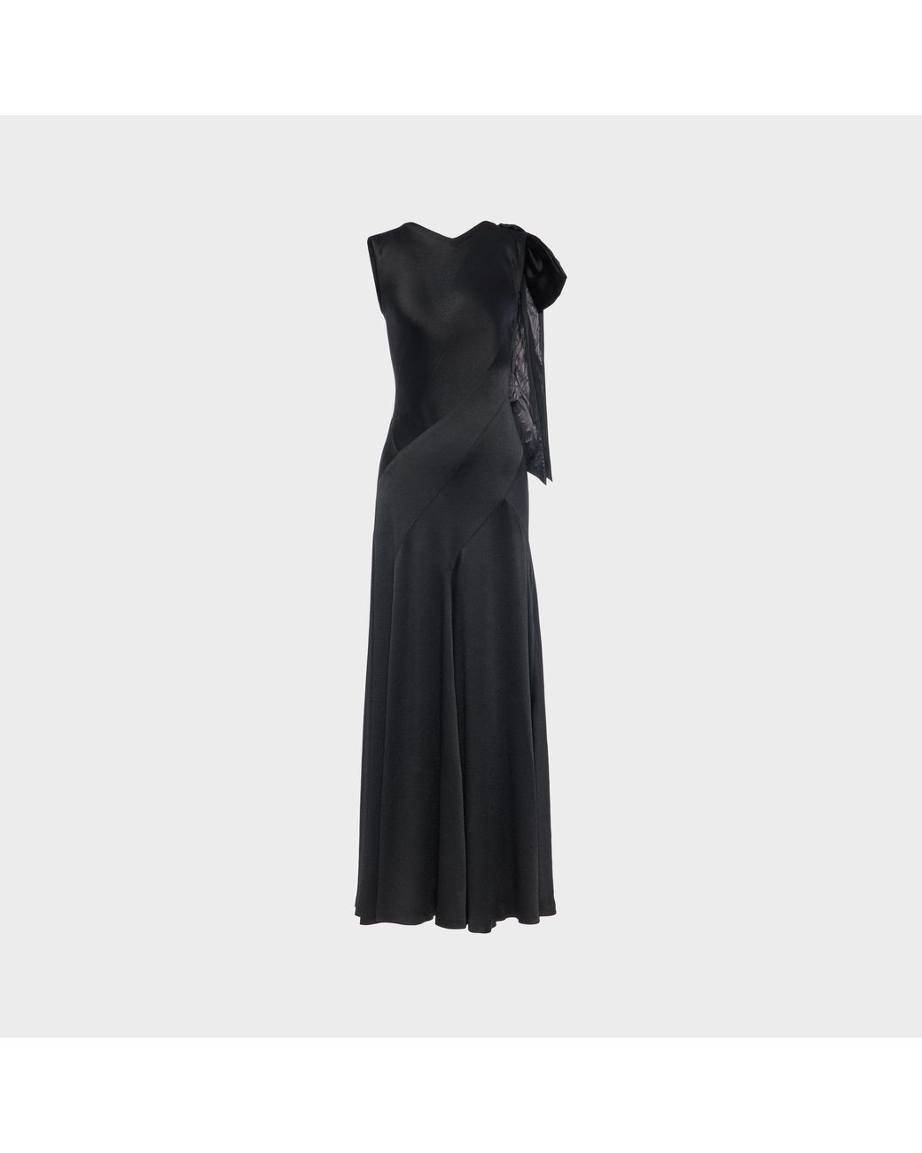 Maison Margiela Black Bias-Cut Evening Gown