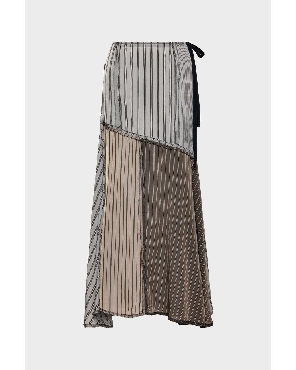 Maison Margiela Brown Patchwork Long Skirt