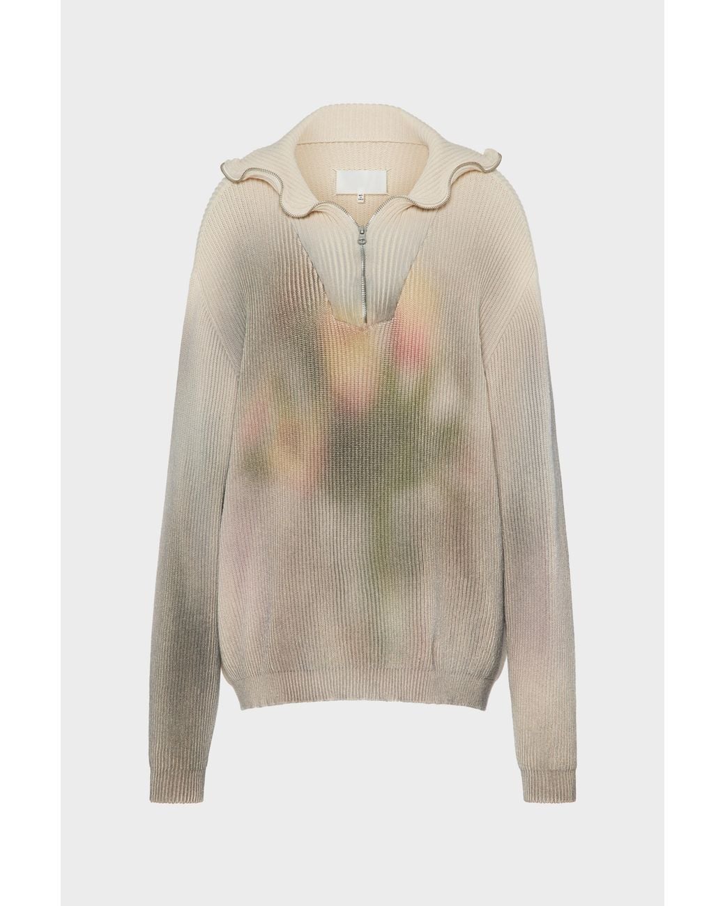 Maison Margiela Natural Zip Knit Pullover