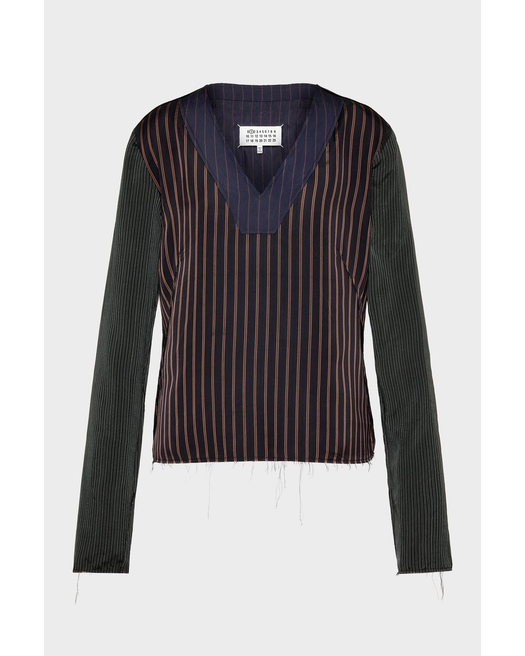 Maison Margiela Blue Printed Long-Sleeve Top