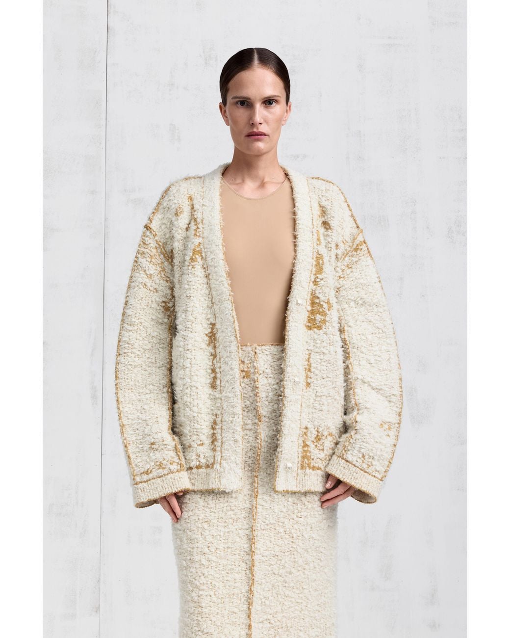 Maison Margiela Natural Lived-In Knit Cardigan