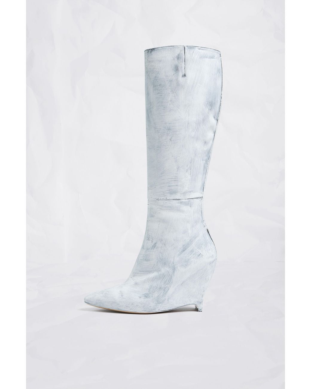 Maison Margiela Gray Heel-Less Knee Boots Bianchetto