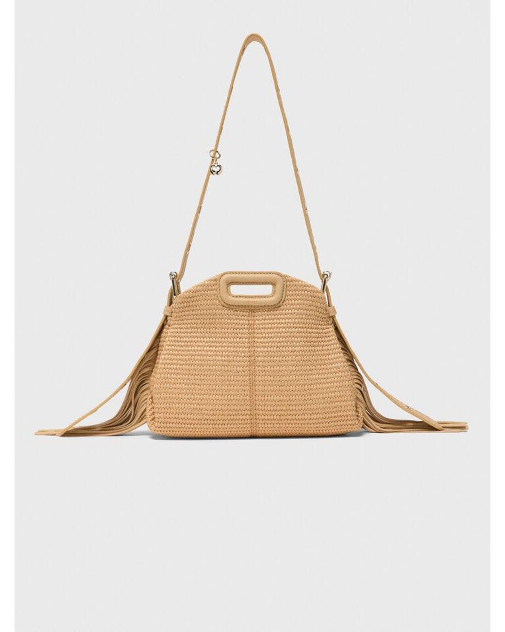 Maje Natural Raffia Effect Miss M Mini Bag