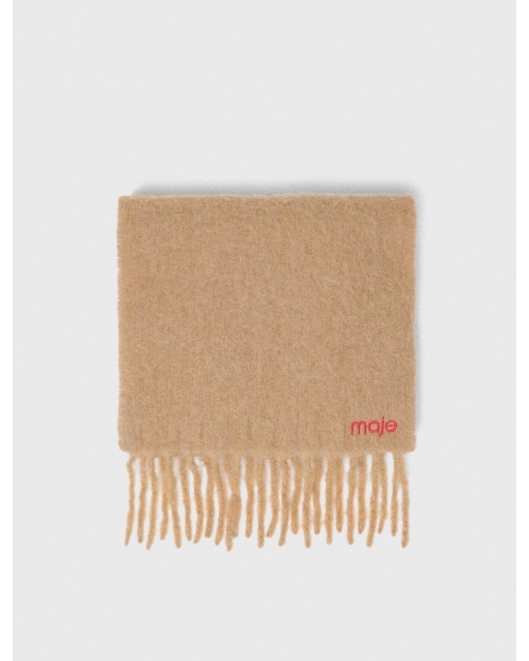 Maje Natural Wool And Alpaca Blend Scarf