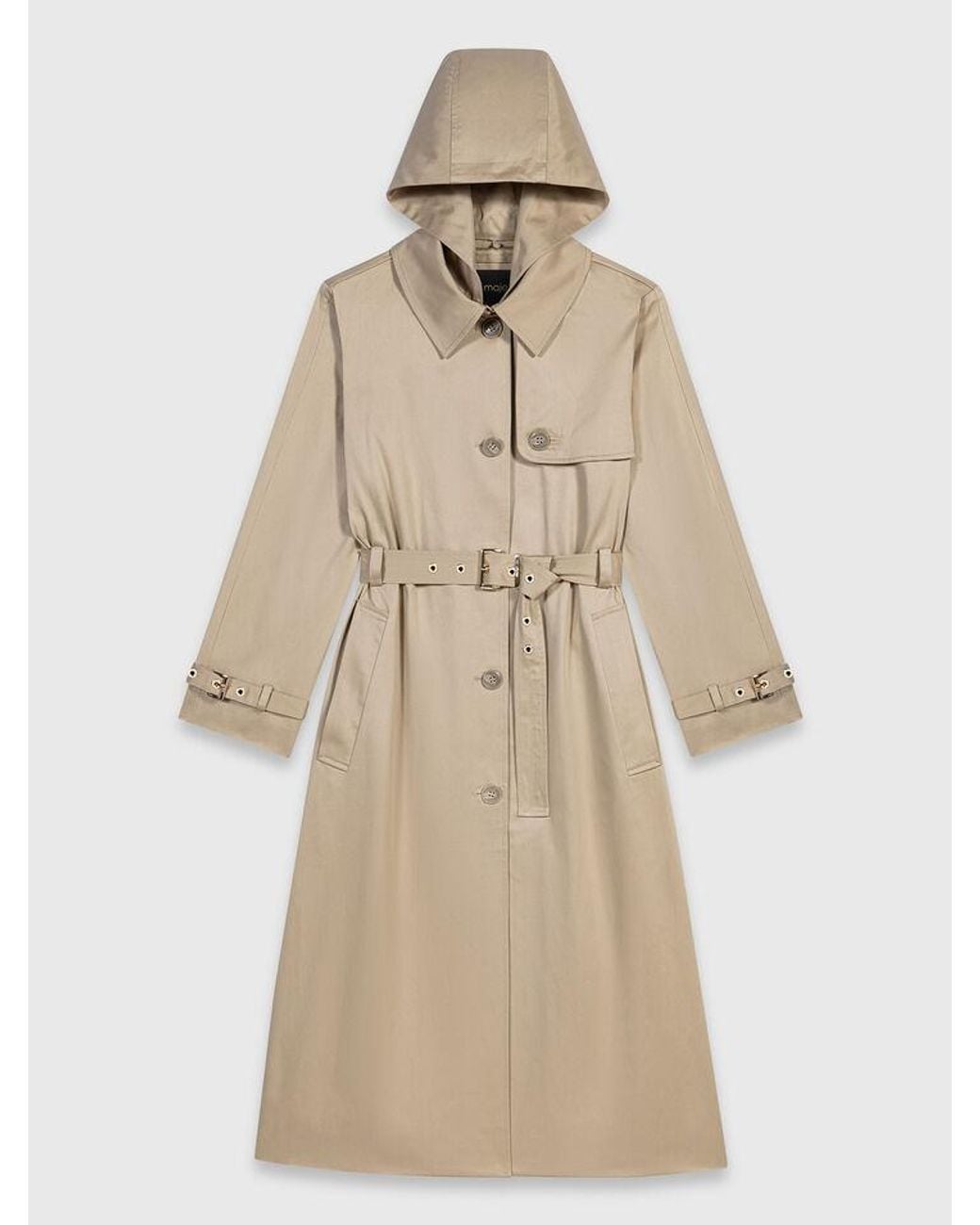 Maje Natural Trench With Removable Hood