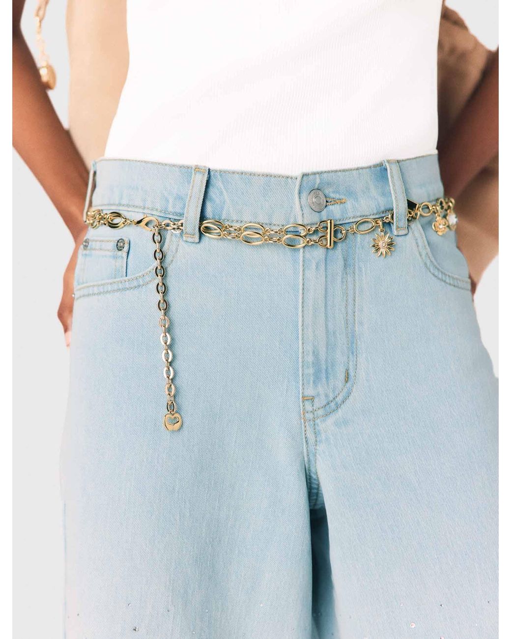 Maje Natural Double Chain Belt With Charms