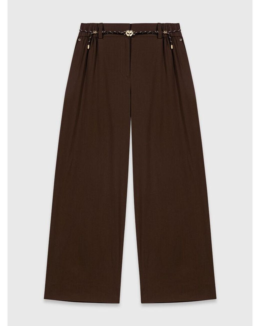 Maje White Wide-Leg Cotton Trousers